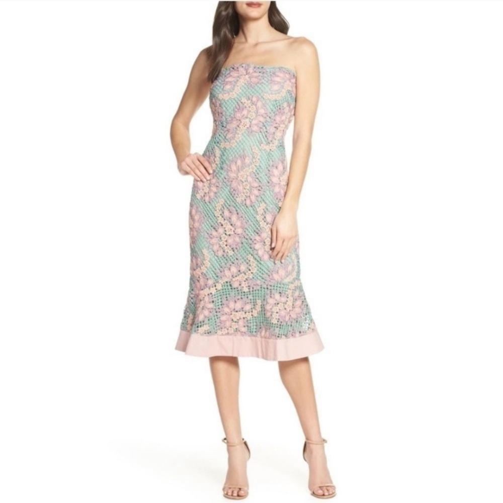 - Foxiedox Jasmine Strapless Lace Midi Dress size S NWT ‼️